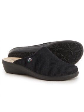 FLY FLOT Made in Italy Black Mesh Clogs